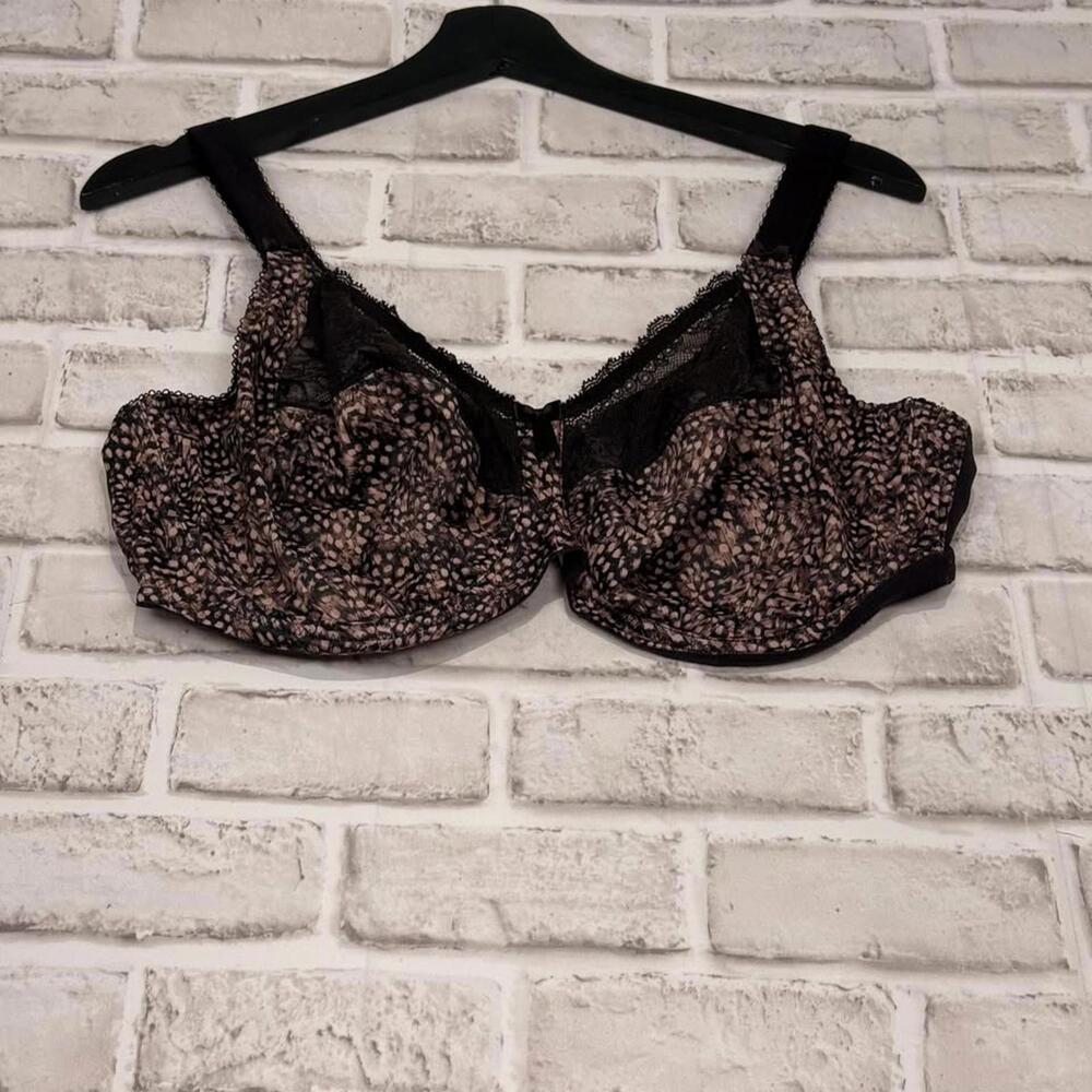 Elomi Size‎ 36I Morgan Ebony Stretch Banded Bra Patterned Underwire Full Cup